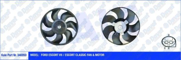 25-1916 Fan Motoru (Su+Klima) Tekli Fanli Ford Escort 1.3, 1.4, 1.6 Ac+ 1990-1995